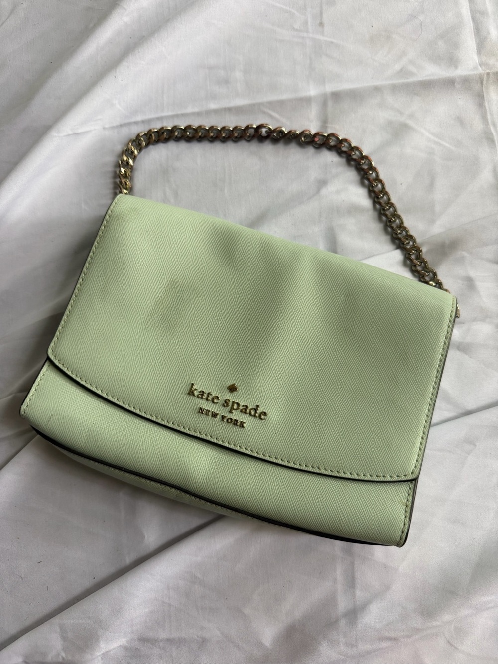 kate spade Mint Green Leather Shoulder Bag with Chain